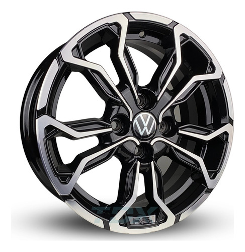 Rodas Volkswagen Gol Voyage Aro 15 4x100 (jogo) +bicos Cor Preto Diamantado