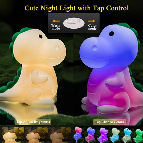 Luz De Noche De Dinosaurio De Silicona, Luz Nocturna .