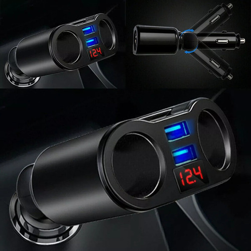 A Cargador Doble Usb De 2 Vías Para Encendedor De Coche.