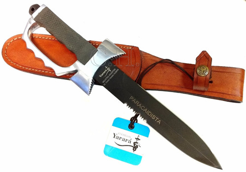 Cuchillo Yarara Paracaidista Carbono Hoja De 20cm Total 34cm