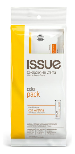 Coloración  Color Pack Con Keratina 6.62 Rubio Int Issue