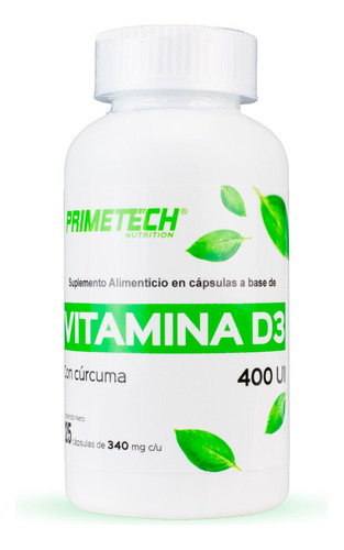 Vitamina D3 Para Metabolismo Oseo Con Curcuma 125 Caps