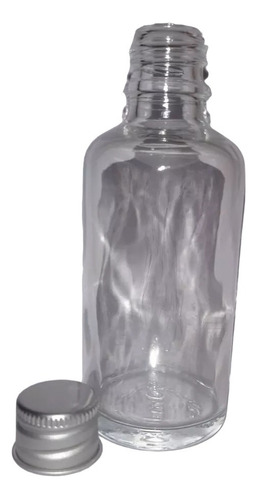 Frasco De Vidrio Transparente 50ml Tapa De Aluminio Packx50