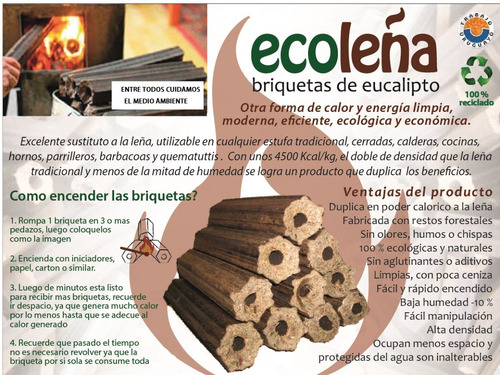 Imagen 6 de 9 de Briquetas De Eucaliptus Para Leña. Las Mejores!! 12 Kgs