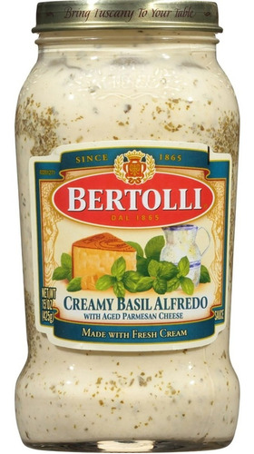 Salsa Pastas Bertolli Alfredo Queso Parmesano Y Albahaca 425