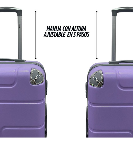 Set 2 Maletas Rígidas 26 Y 23 Pulgadas Con Ruedas Lila Rayas