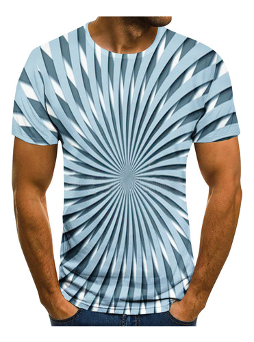 Camisa B Para Hombre, Manga Corta, Estampado Abstracto, 3d,