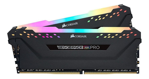 Memoria RAM Gamer Corsair Vengeance RGB Pro Kit de 16GB (2x8GB) DDR4 3600Mhz C18 CMW16GX4M2D3600C18 Color Negro
