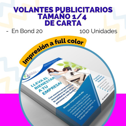 Volantes Publicitarios Tamaño 1/4 De Carta Bond 20