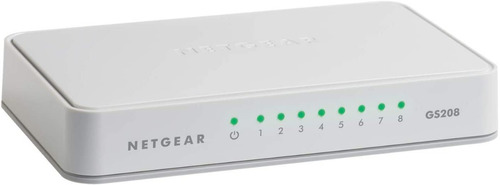 Switch Netgear 8 Puertos Gigabyt Ethernet Gs208, Inmediato