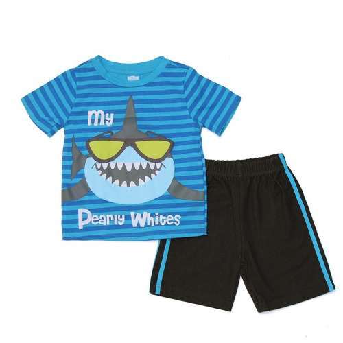 Conjunto Nuby Short Y Remera Tiburoncito Varon 12 A 18 Meses