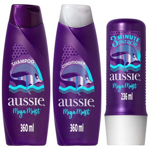  Kit Aussie Moist Condicionador 360ml + Shampoo 360ml + 3mm