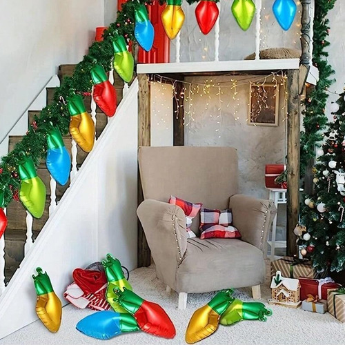 50 Globos De Bombilla De Navidad, Globos De Papel De