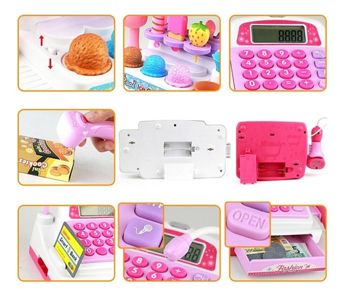Simulación Tienda De Helados Caja Registradora Set Niños