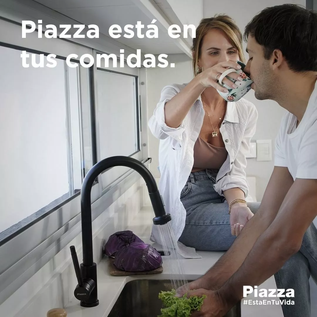 Piazza Gourmet 10300NE grifería cocina monocomando rociador negro