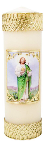 Vela De Pilar De Cera Devocional Saint Jude, 7 3/4 PuLG...