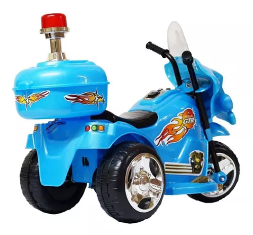 Mini Moto Motinha Elétrica Infantil Azul Cross 6v Luz Som