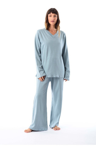 Pijama Escote En V De Algodón Jibona