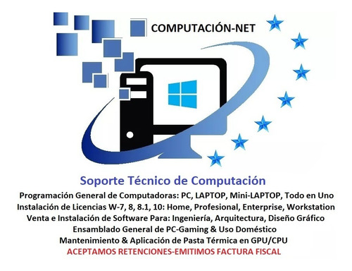 Imagen 1 de 9 de Servicio Técnico Formateo Computadora Pc Laptop Domicilio