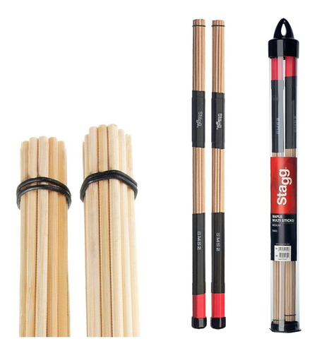 Palillos Bateria Hot Rods De Maple Stagg Sms2 + Estuche Full