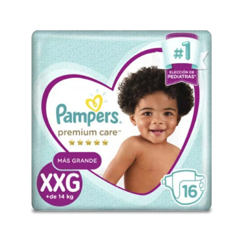 Pampers Pañales Bebé Premium Care Xxg 16 Unid