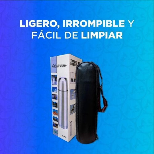 Imagen 6 de 10 de Termo Bala 1 Litro Acero Inoxidable Matero Pico Cebador Mate