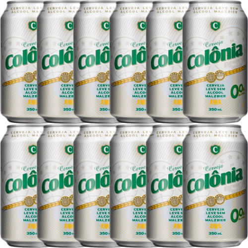 Cerveja Malzbier Preta Sem Álcool Colônia 350ml Kit C/12und