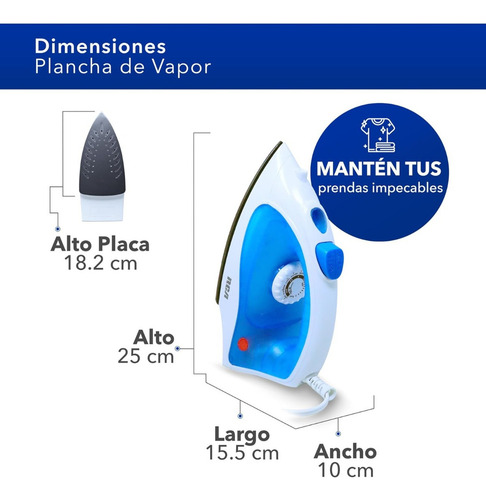 Plancha Rca Antiadherente Con Rociador Ideal Todas Las Telas Agua