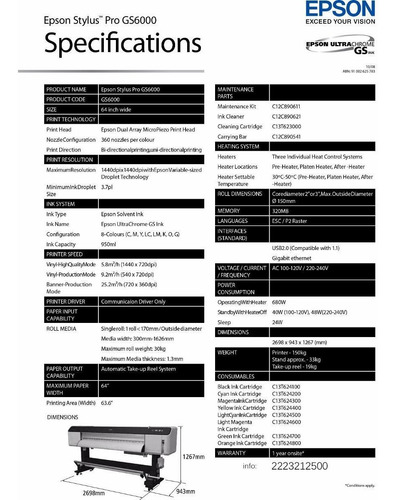 Plotter Epson Gs6000 Completo O Partes (Usado)