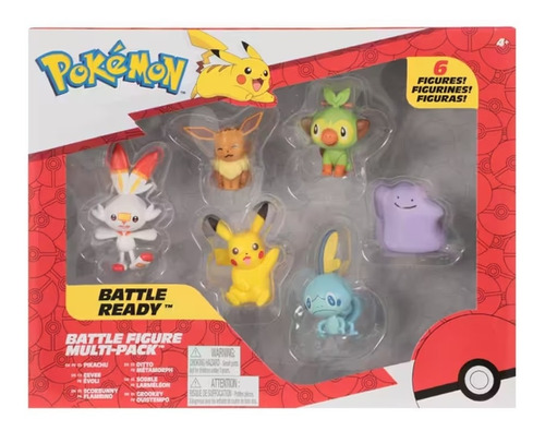 Pokémon Battle Ready 6 Figuras Pikachu Y Mas Personajes