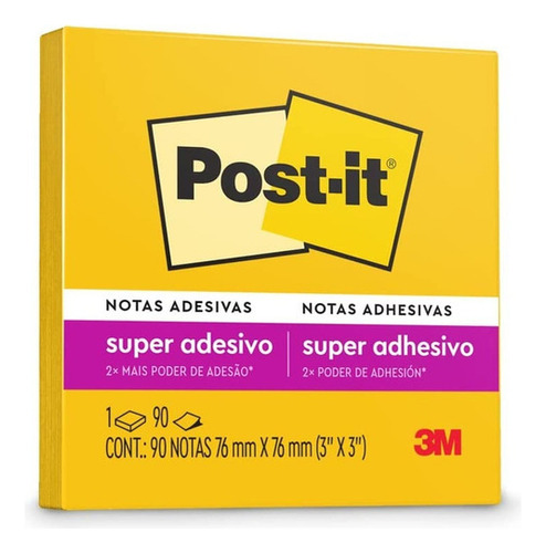 Notas Adhesivas Post It Note Amarillo Block 90 Hojas 76x76mm