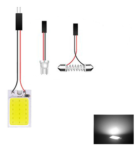 Lampada Placa Led Teto Carro Cob Branco Torpedo T10 Ba9s