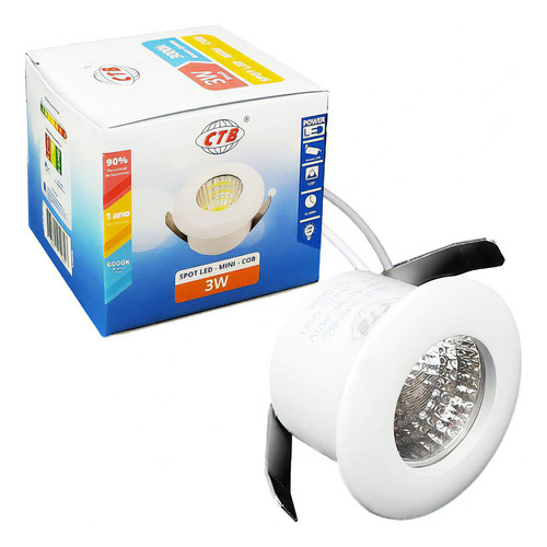 Mini Spot Cob Blds Redondo 3w Bivolt Branco Quente Ou Frio Cor Branco-frio 110V/220V