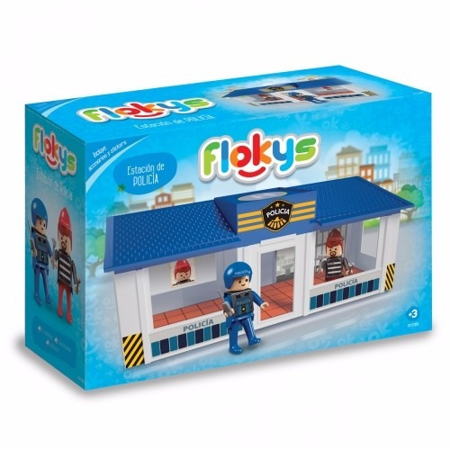 Flokys Estación De Policía Con 2 Figuras Accesorios Playmobi