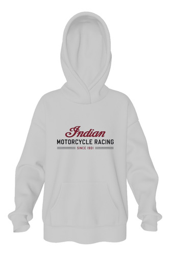 Buzo Blanco - Indian - Motorcylce - Hoodie - Unisex Capucha