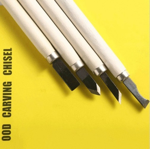 Kit 12 Peças Cinzel Madeira Formão Faca Entalhe Escultura
