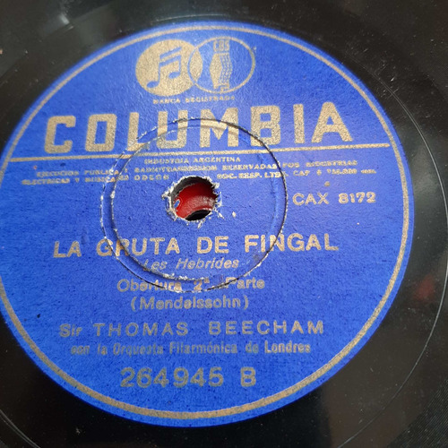 Pasta Thomas Beecham Orq Londres Columbia Tc4