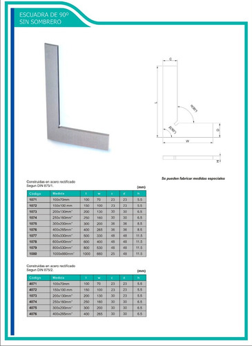 Imagen 2 de 5 de Escuadra Plana Matriceria 250x160mm Trofeo 4074 875/ii