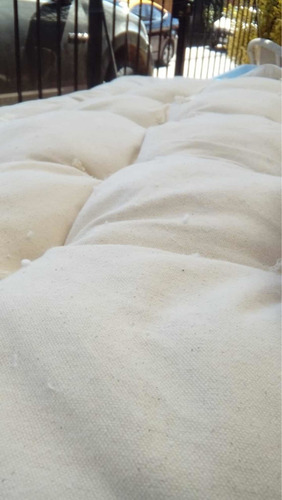 Colchón Para Cuna Moises De Bebé 100% Algodón Natural Blanco