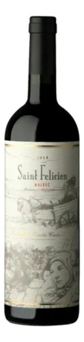 Vino Saint Felicien Malbec 750ml Caja X6 Pack 6 Botellas 