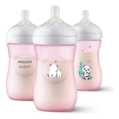 Teteros Philips Avent Rosado, Diseño Panda X3 9 Oz