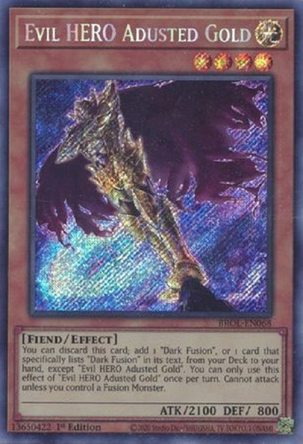 Evil Hero Héroe Malvado Colérico Gold Secret Raro Yugioh