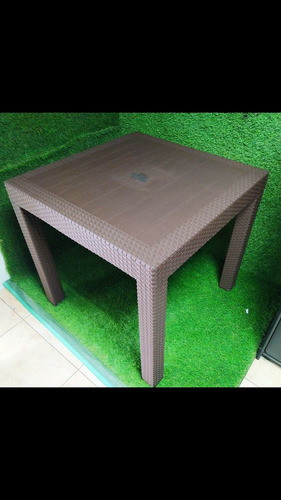 Mesa Comedor 4 Puestos Pvc Tipo Rattan 