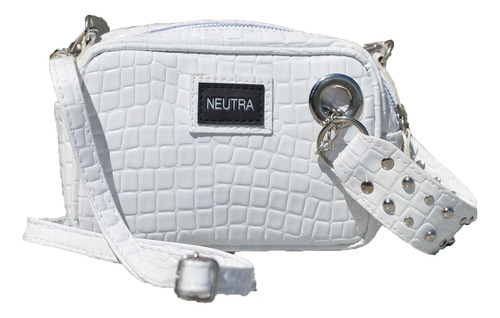 Cartera Bandolera Al Hombro Cuerina Croco Neutra Lola