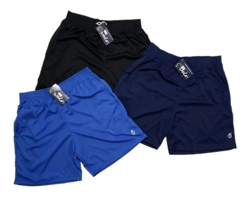 Kit 3 Shorts Calçao Com Bolso Lateral Esporte Tam M Ao G5