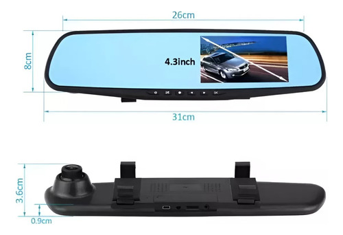Camara + Espejo Retrovisor Retroceso Frontal Cuadrada Hd
