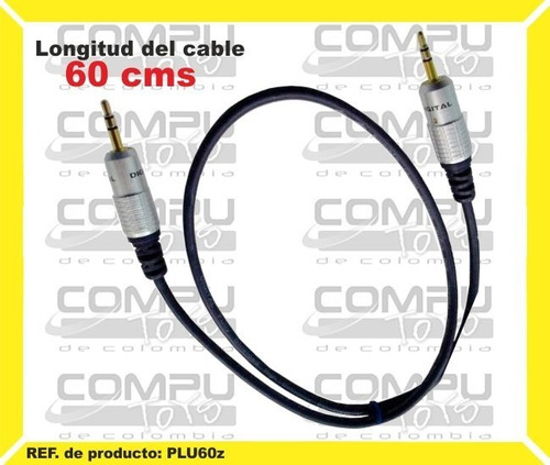 Cable Stereo 3.5 Mm 60 Cm Metálico Ref: Plu60z Computoys Sas