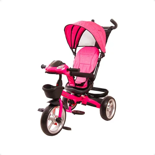 Triciclo Infantil Bebe Manija Direccional Capota Luz Musica