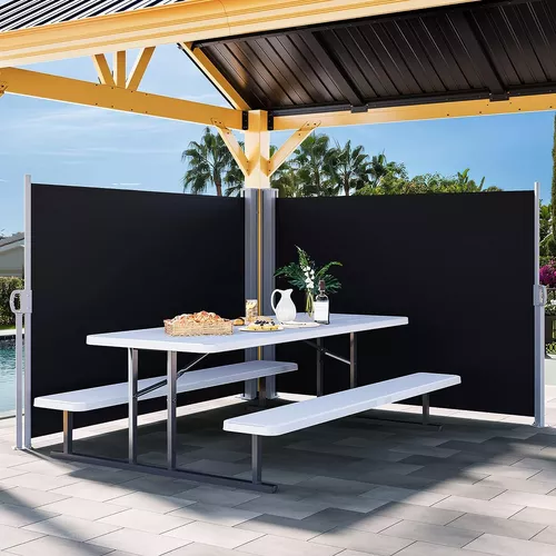 Toldo lateral retráctil, UV 50 118 x 71 pulgadas, pantalla retráctil para  patio, impermeable, 9.88 oz de grosor, plegable, divisor de habitación