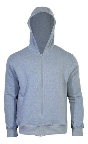 Campera Salomon Logo Fz Hoodie Hombre Mid Grey Heather